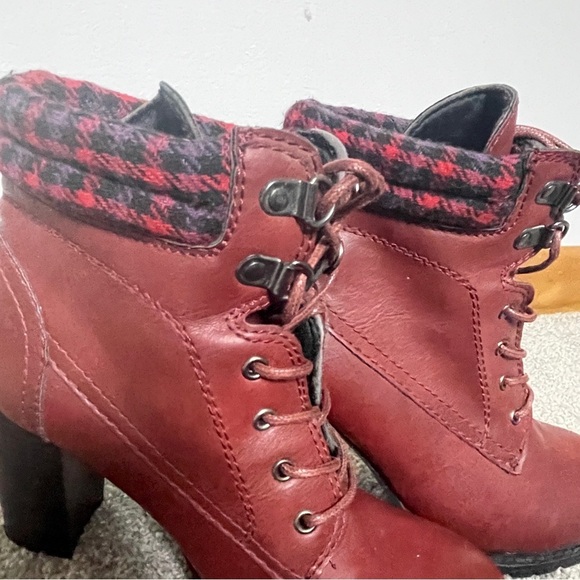 Dolce by Mojo Moxy WitchyFaux leather Red-burgundy‎ ankle boot Whimsigoth Size 8 - Picture 6 of 12